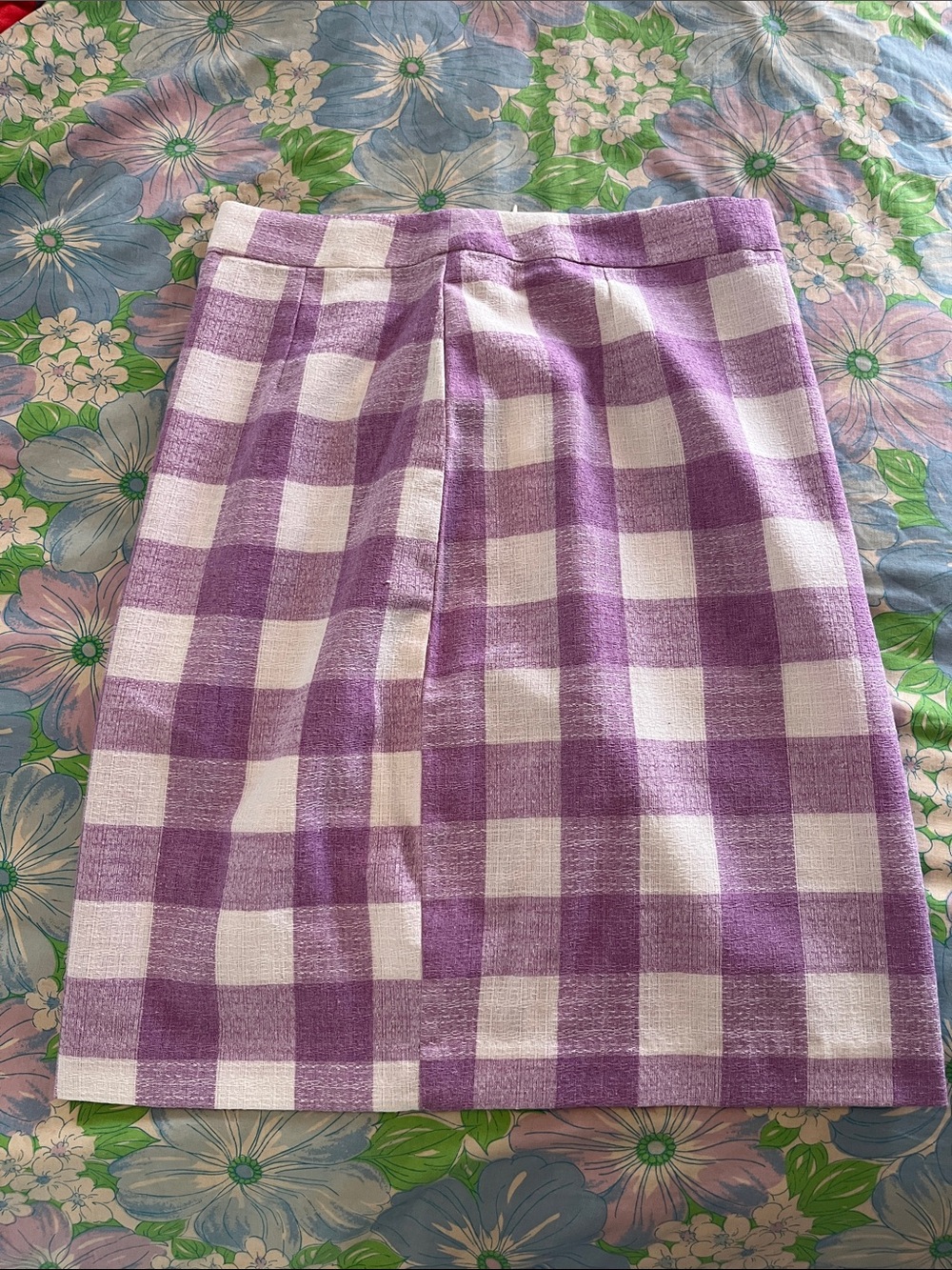 Lilac plaid pencil skirt